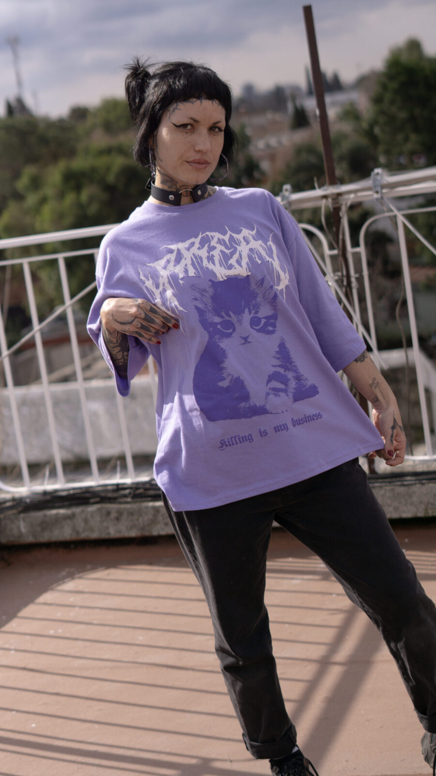 Remera "Kitten" Lavanda Boxy fit - Image 4